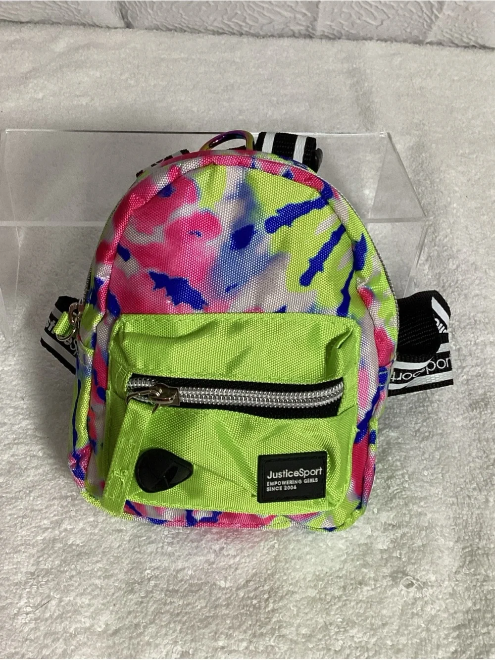 Justice Sport XS Pet Tiedye Nylon Wastebag Dispensing Harness Backpack EUC
